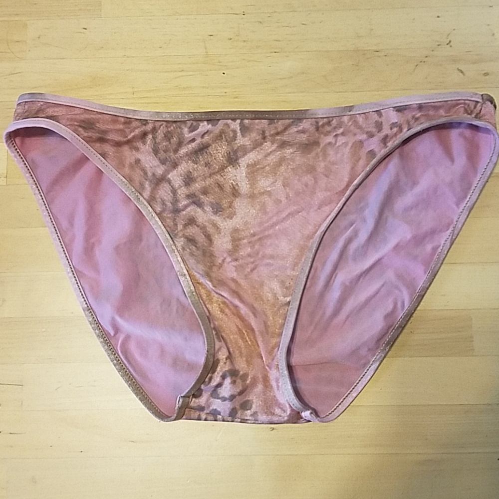 Shimmery pink and gold leopard bikini bottom